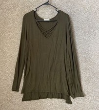 A.gain Woman’s Plus Size Green Long Sleeve Top Blouse Size 2XL USA