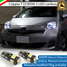 COPPIA LUCI DI POSIZIONE LED TOYOTA VERSO S T10 W5W CANBUS 100% NO AVARIA LUCI
