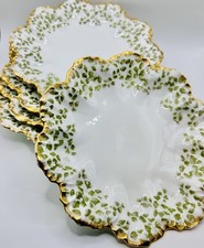 Antico Set 5 Piatti Limoges France OVINGTON BROS 9,25” Ginko Bilboa Oro Spray