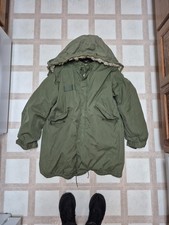 Parka militare USA vintage uomo medio freddo estremo doppia fodera con cappuccio
