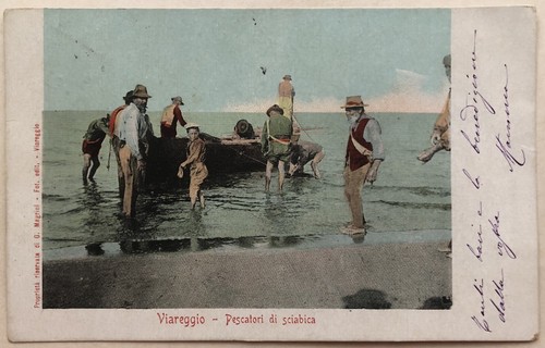 Cartolina viareggio pescatori - viareggio,