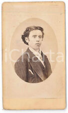 1880 ca ALESSANDRIA Ritratto di giovane uomo - Profilo - Foto CASTELLANI CDV