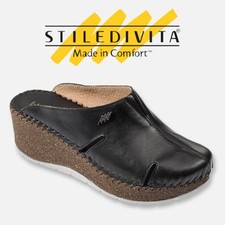 StileDiVita Ciabatta Donna Punta Chiusa Sabout 4600 Nero Zeppa Alta