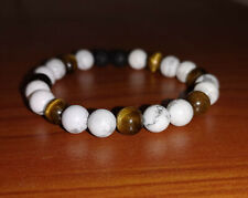 BRACCIALE MALA TIBETANO BUDDISTA EYE OF TIGER IN PIETRA OCCHIO DI TIGRE AMULETO