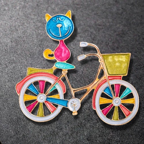 Spilla bicicletta gatto