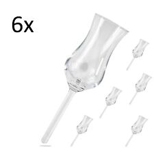 6x Bicchiere di Grappa Senza Piede - Da Infilzare - Vetro Liquore -