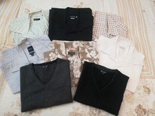 LOTTO VESTITI UOMO VESTIBILITÀ M /L  6 CAMICIE MANICA CORTA 2 GILET LANA MERINOS