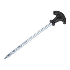 Palo per Tenda Forma T Vite Zincata Picchetto da Terra Pesante 20cm/8 Pollici Nero