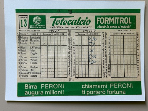 Schedina totocalcio concorso - schedina,