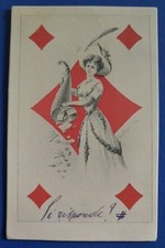 1904 (Schendl) Donna di quadri - liberty cornucopia portafortuna