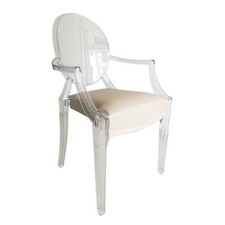 MYAREADESIGN IL CUSCINO per sedia KARTELL LOUIS GHOST Incisa 07 Perla