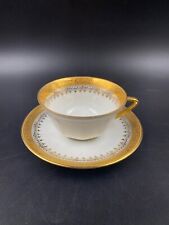 TAZZINA TAZZA Tè CAFFE'  PORCELLANA D'ART P P LIMOGES ORO ORNAMENTALE