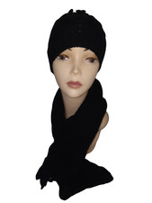 CAPPELLO E SCIARPA DONNA NERO