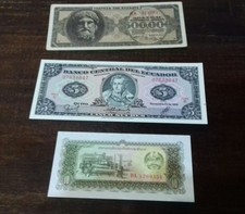 Lotto tre banconote del mondo