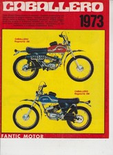 advertising Pubblicità- MOTO FANTIC MOTOR CABALLERO 50 1973 MOTO EPOCA MOTOSPORT