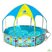 PISCINA RIGIDA TONDA TELAIO COPERTURA TETTO DOCCIA 244X51H BESTWAY 56432 BAMBINI