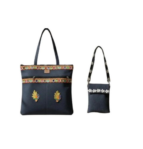 Set borse denim ricamate - in,