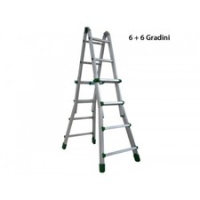 Facal Scala Telescopica 6 Gradini Metri Alluminio Multiuso Professionale Interno