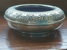 CIOTOLINA SVUOTATASCHE ARGENTO 800 FI SMALTO INTERNO BLU INCISIONI SUL PERIMETRO