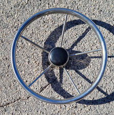 Timone NUOVO 5 razze 33 cm volante acciaio inox 316 Barca Gommone Gozzo