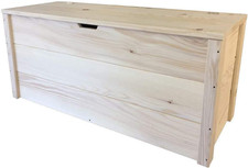 Cassapanca in Legno Contenitore Al Naturale Portagiochi Porta Legna Baule 70X40X