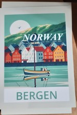 Postcard or mini poster Bergen