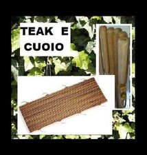 AFFARE  tappeto legno LISTE DI TEAK e cuoio soggiorno bagno doccia cucina