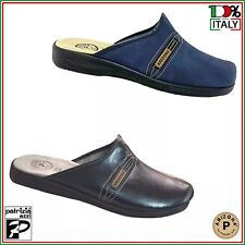 Pantofole Uomo con Sottopiede in Vera Pelle Fondo Gomma Antiscivolo Arizona