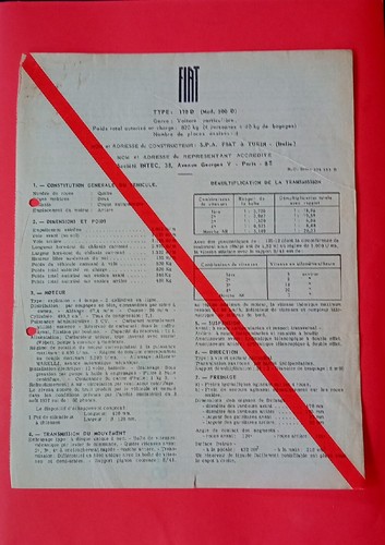 Fiat 500 tipo 110 documento - tipo,