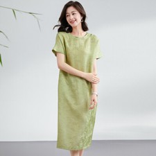 Abito lungo jacquard gelso