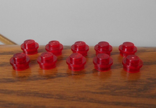 Trans red 1x1 piastra rotonda - red,