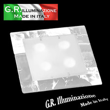 PLAFONIERA MODERNA A LED 4 L. Ø58 LAMPADARIO IN VETRO SATINATO E BIANCO S. Marco