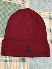 CAPPELLO POLO RALPH LAUREN UOMO, COLORE ROSSO BORDEAUX, 100% COTONE, NUOVO