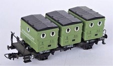H0  ROCO   Carro pianale con tre casse mobili marcato Schwarzkopf   DB epoca III