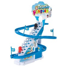 Pinguino Gara Gioco Bambini Salgono Scale Pista Giocattoli con LED Musica Luci