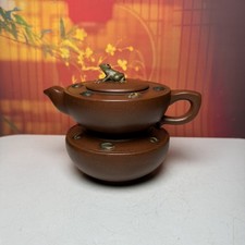 Yixing Teiera Argilla Asta Oolong Tea Vintage Set Artigianale Rana con Vassoio