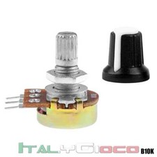 Potenziometro B10K Lineare Monogiro 10KOHM 15mm + Tappo Bianco per Arduino Robot