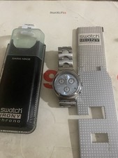SWATCH IRONY CHRONO ACCIAIO WHEELING YCS408G Usato Buone Condizioni Funziona