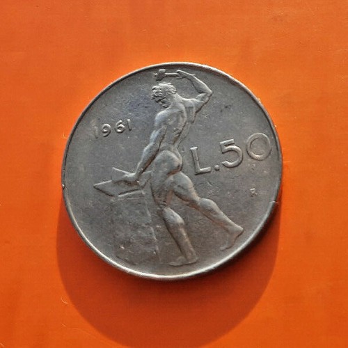 Rara moneta lire vulcano - moneta, da