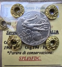 20 Centesimi 1909 Libertà Librata Periziata Spl/fdc NIP Testa. Regno D'Italia 
