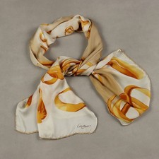Cartier Sciarpa Vintage Seta Decoro Fili di Cartier Francia Anni 80-90 Originale