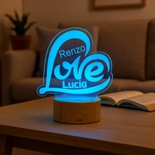 Lampada LED Cuore con Nomi