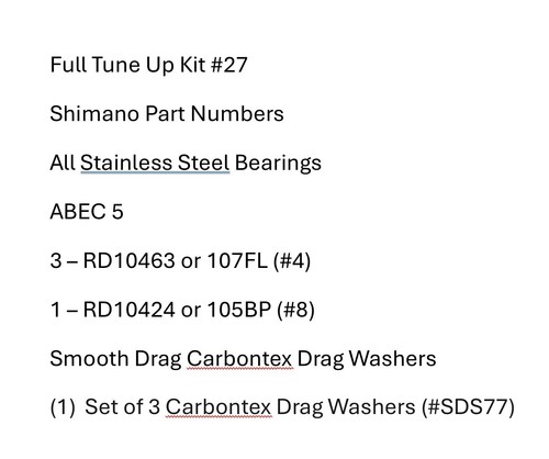 Kit messa punto 27 shimano - messa, a