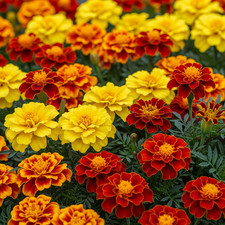 Tagete Nana Mix – 30 Semi – Cespugli Compatti, Capolini Semplici o Doppi, Giallo
