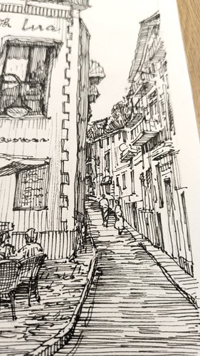 Disegno inchiostro bianco e - disegno,
