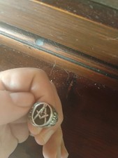 Anello Massonico Massoneria In Argento 800 Vintage Italiano 