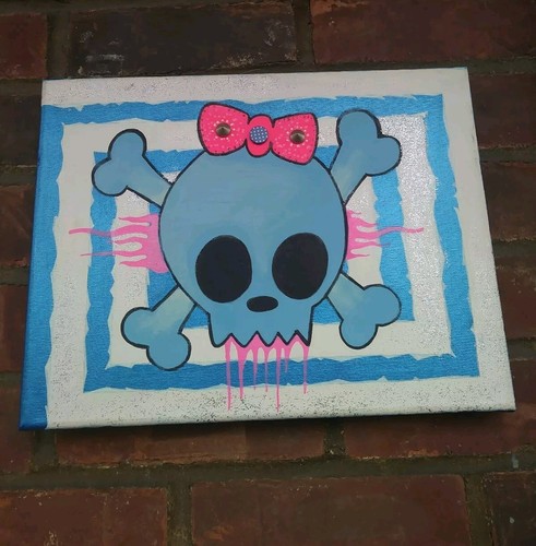 Skull painting glitter - painting,