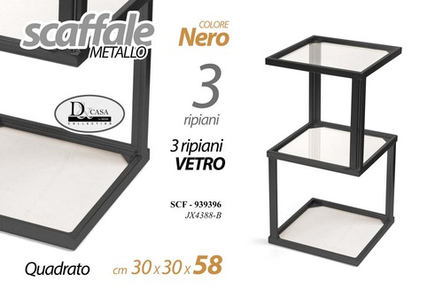 Scaffale metallo nero - , 3