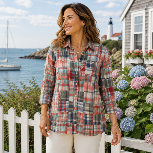 Camicia donna bean madras - donna, ll