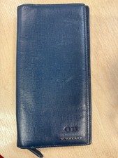 Autentico portafoglio continentale BURBERRY Cavendish in pelle iniziali personalizzate OB